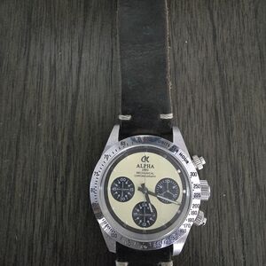Men's Black and Silver Chronograph Watch